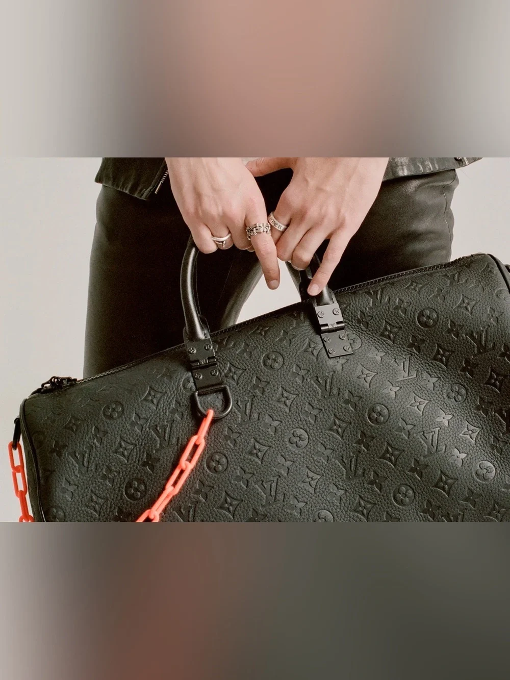 L***v* Black Monogram Duffel Bag